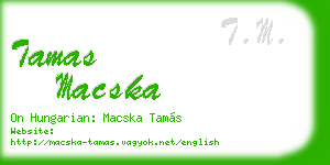 tamas macska business card
